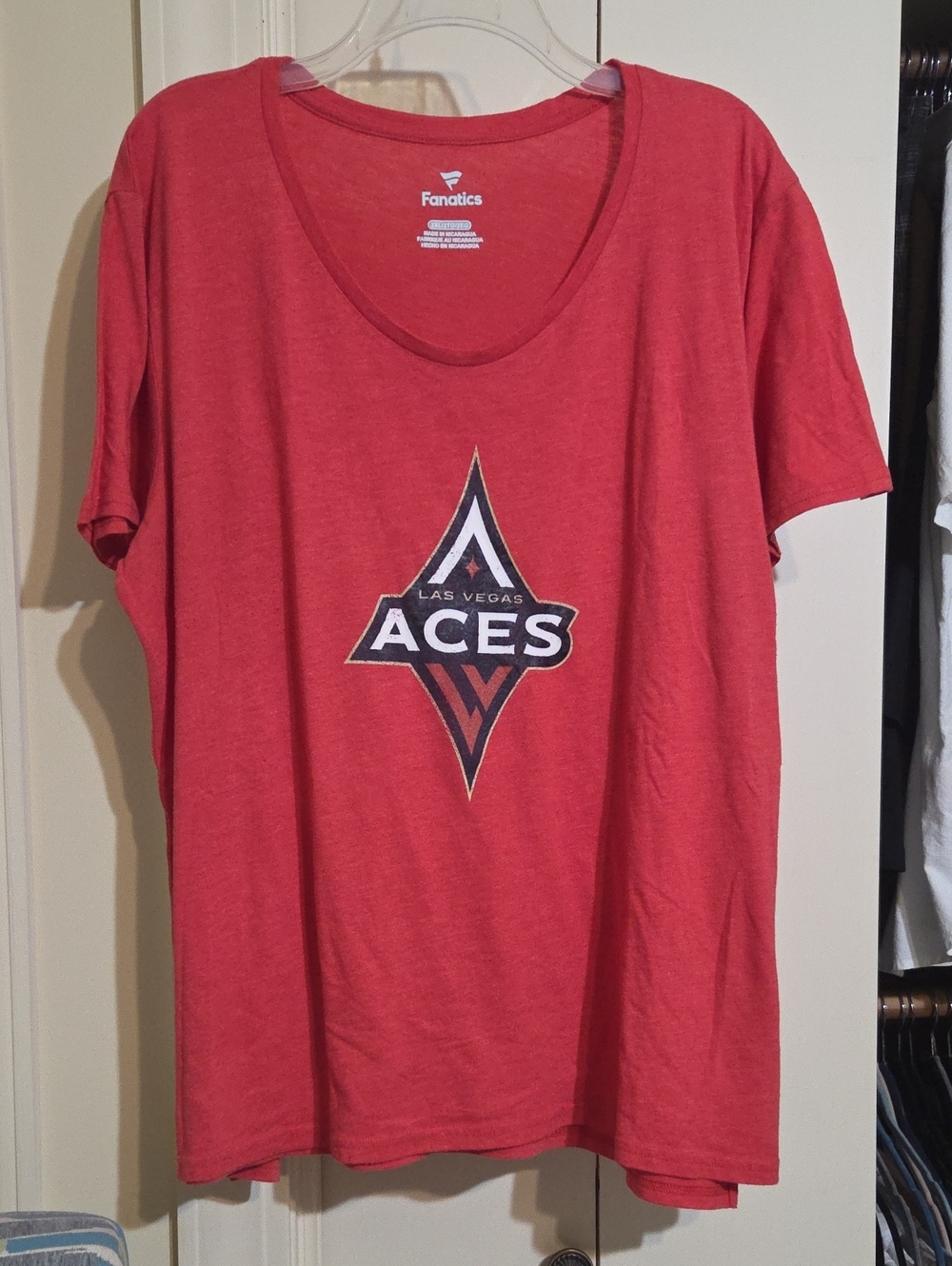 Fanatics Soft Red Plus Size Las Vegas Aces Scoop Neck Tee 2X